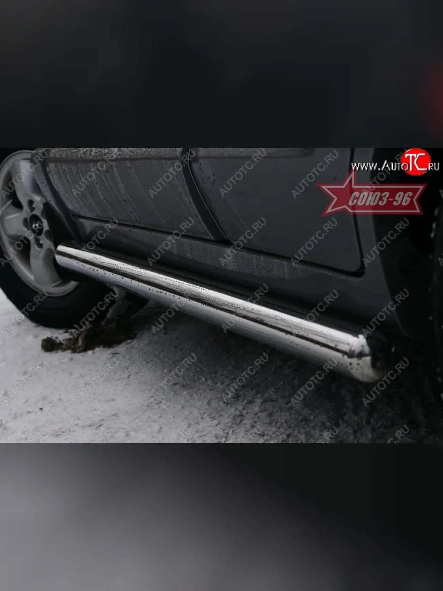 Защита порогов Souz-96 (d76) Hyundai Santa Fe SM (2000-2012)  в Перми Пермском крае