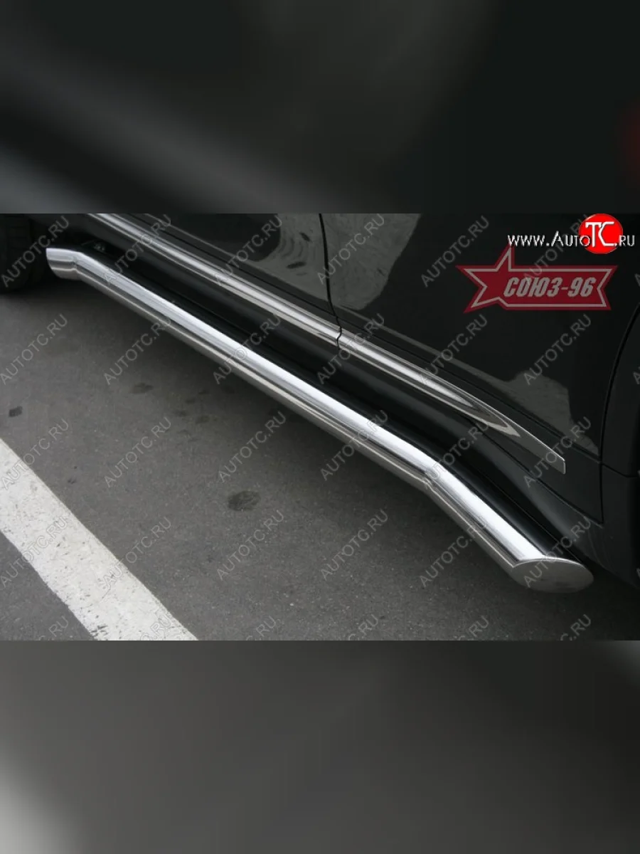 Защита порогов Souz-96 (d76) INFINITI FX35 S51 дорестайлинг (2008-2011)  в Самаре Самарской области