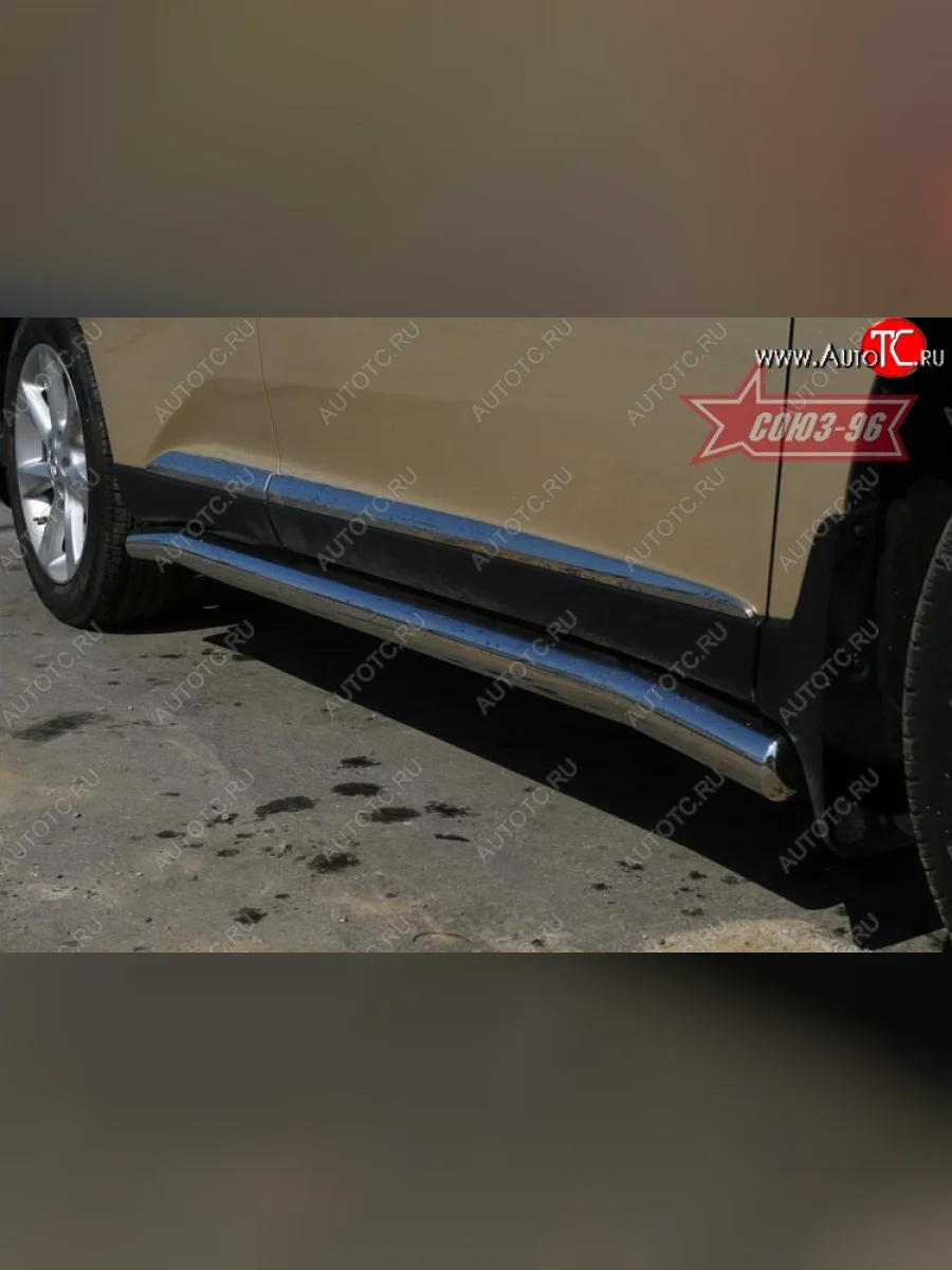 Защита порогов Souz-96 (d76) Lexus RX350 AL10 дорестайлинг (2008-2012)  в Перми Пермском крае