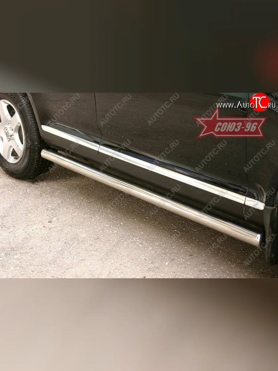 Защита порогов Souz-96 (d76) Volkswagen Touareg 1 GP дорестайлинг (2002-2007)  в Воронеже Воронежской области