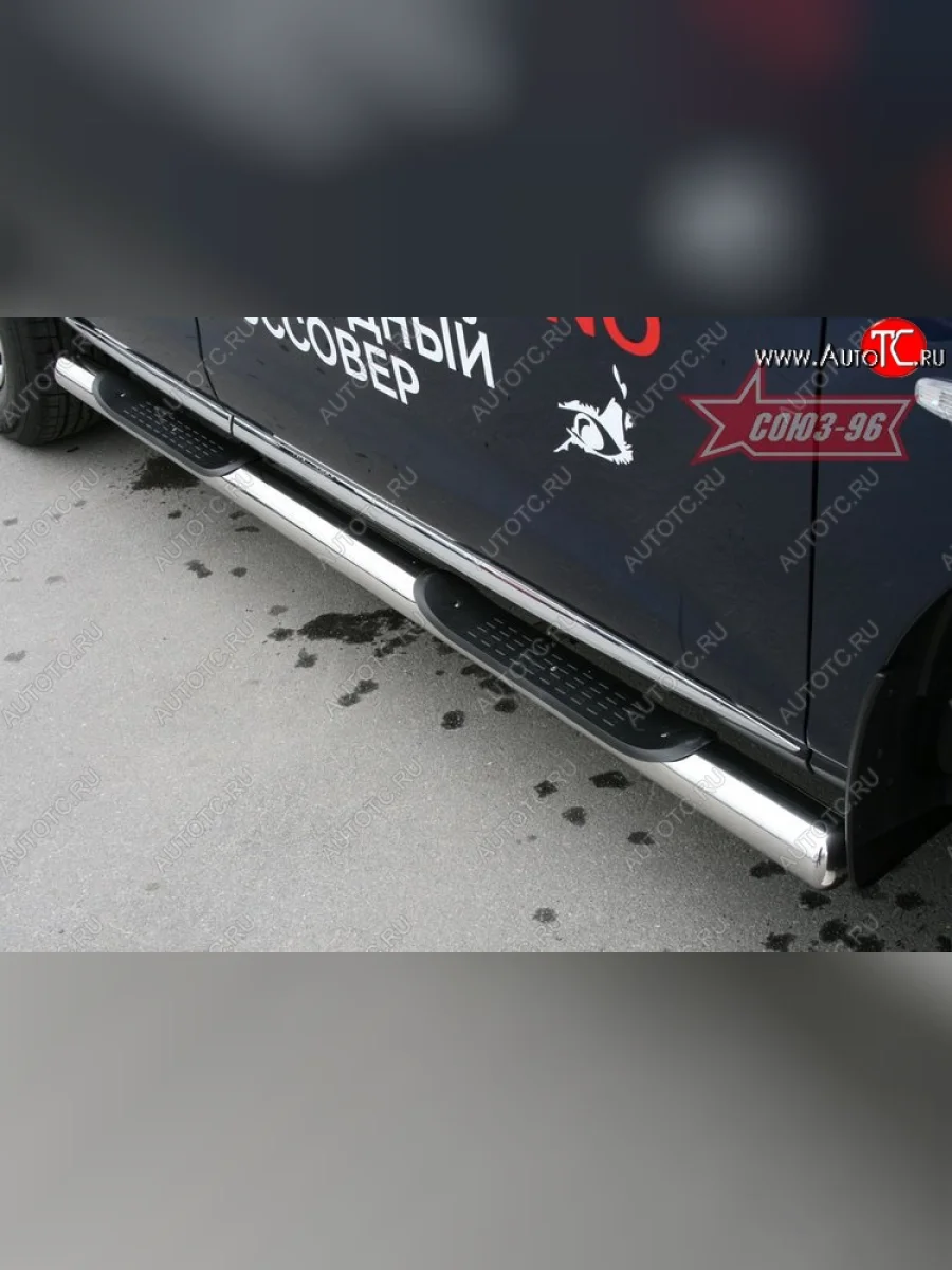 Защита порогов Souz-96 (d76) Nissan Murano 2 Z51 рестайлинг (2010-2016)  в Самаре Самарской области