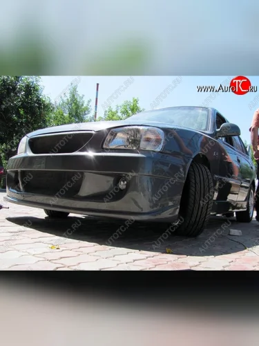 Передний бампер Racer Hyundai Accent 2 LC седан дорестайлинг (ТагАЗ) (1999-2012)