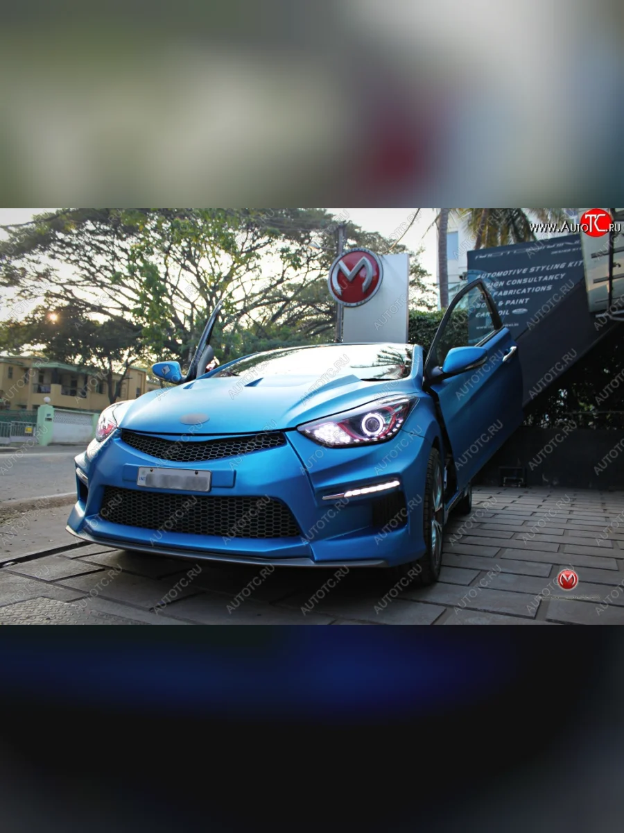 Передний бампер с решеткой радиатора M&S VERSION Hyundai Elantra MD дорестайлинг (2010-2013) (Неокрашенный)  в Перми Пермском крае