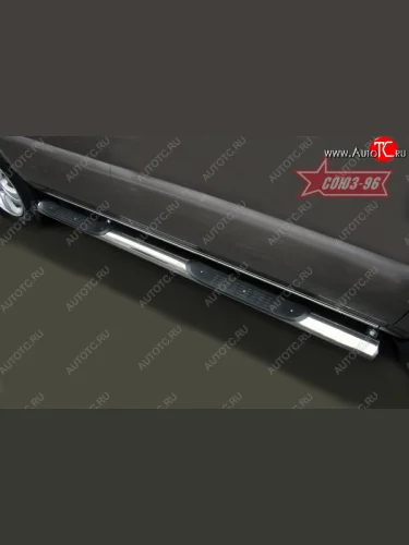 Защита порогов с проступью (рестайлинг) Souz-96 (d76) KIA Sportage  2 JE,KM (2004-2008) дорестайлинг