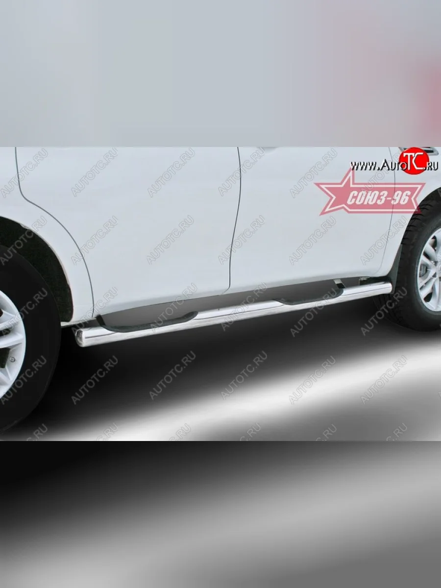 Защита порогов с проступью Souz-96 (d76) Nissan Patrol 6 Y62 дорестайлинг (2010-2014)  в Керчи Республика Крым