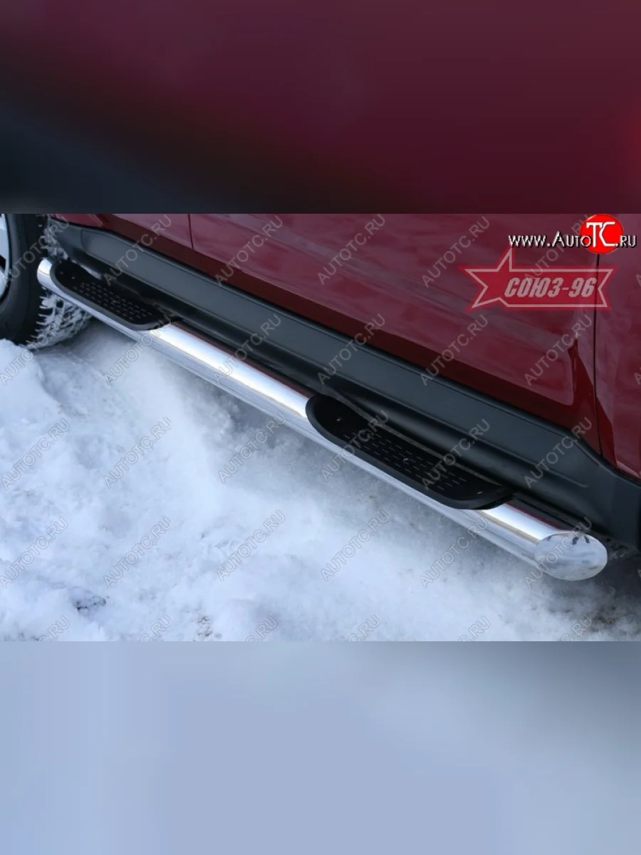 Защита порогов с проступью Souz-96 (d76) Mitsubishi Outlander XL (CW)  рестайлинг (2010-2013)  в Самаре Самарской области