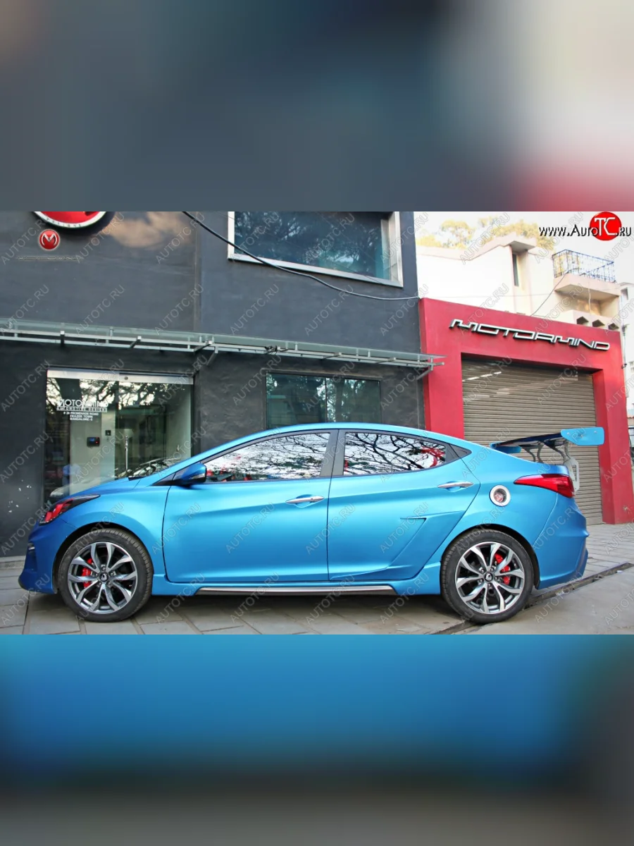 Пороги накладки M&S Version Hyundai Elantra MD дорестайлинг (2010-2013) (Неокрашенные)  в Перми Пермском крае