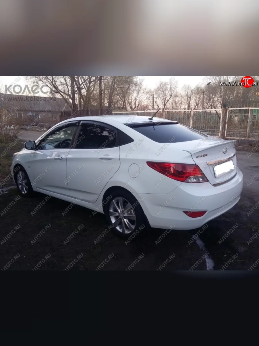 Козырёк на заднее стекло SPORTEST Hyundai Solaris RBr седан дорестайлинг (2010-2014) (Неокрашенный)  в Керчи Республика Крым