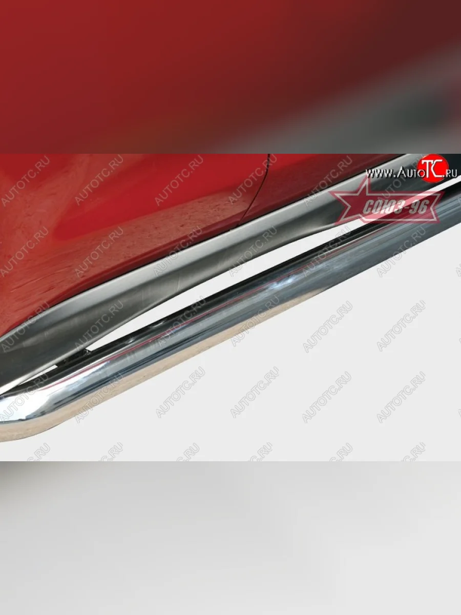 Защита порогов с подгибами Souz-96 (d76) Mitsubishi ASX дорестайлинг (2010-2012)  в Перми Пермском крае