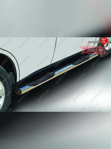 Защита порогов с проступью Souz-96 (d76) Mitsubishi Outlander GF 2-ой рестайлинг (2015-2018)