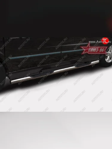 Защита порогов с проступью Souz-96 (d76) SSANGYONG Actyon Sport (2012-2025)