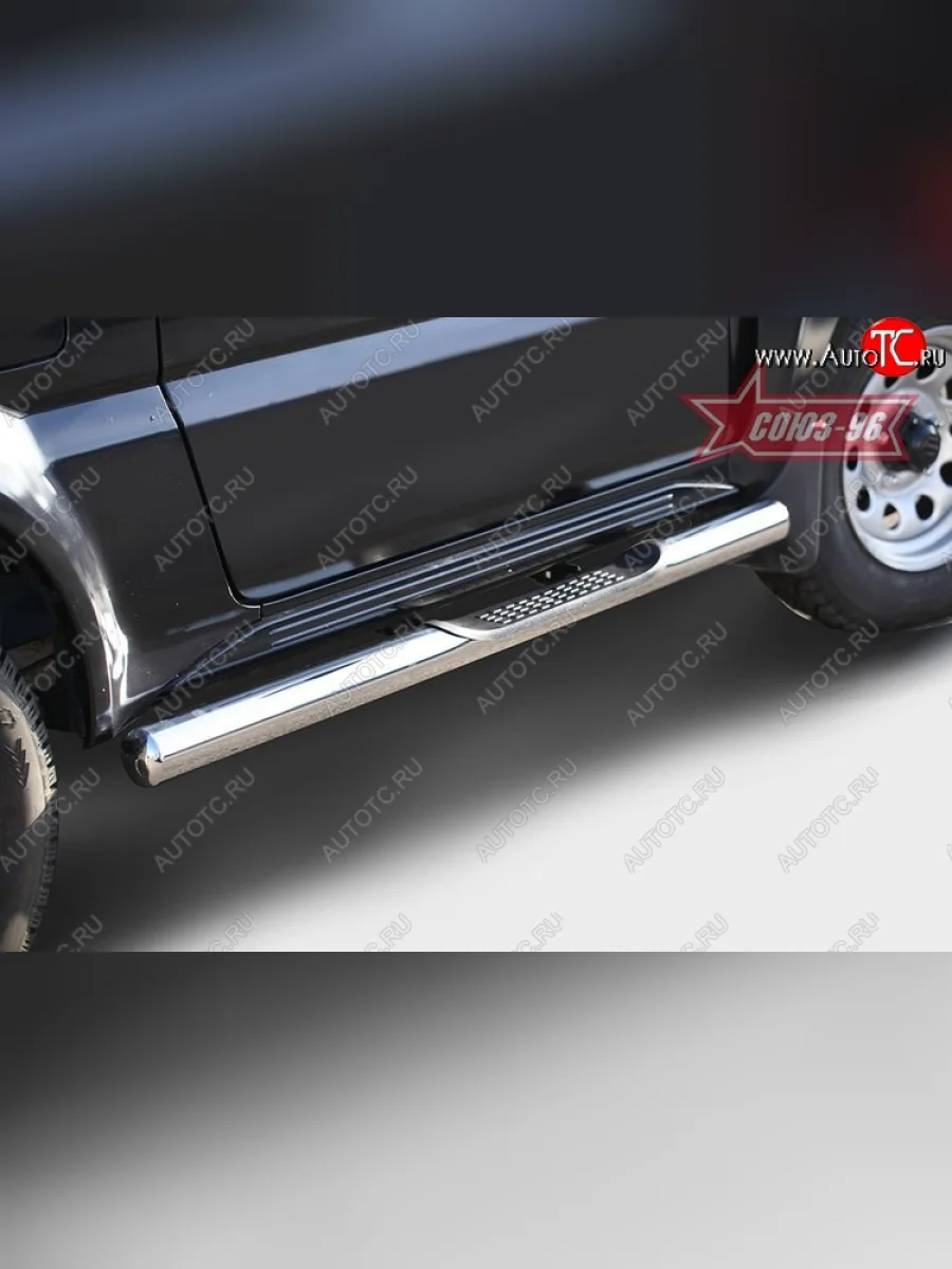 Защита порогов с проступью Souz-96 (d76) Suzuki Jimny JB23/JB43 2-ой рестайлинг (2012-2018)  в Самаре Самарской области