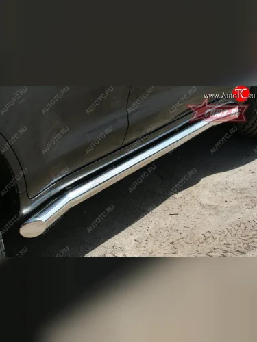 Защита порогов с подгибами Souz-96 (d76) Toyota Land Cruiser  200 (2007-2012) дорестайлинг