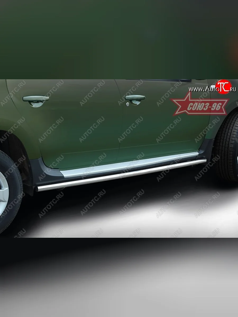 Защита порогов Souz-96 (d42) Renault Duster HS рестайлинг (2015-2021)  в Перми Пермском крае