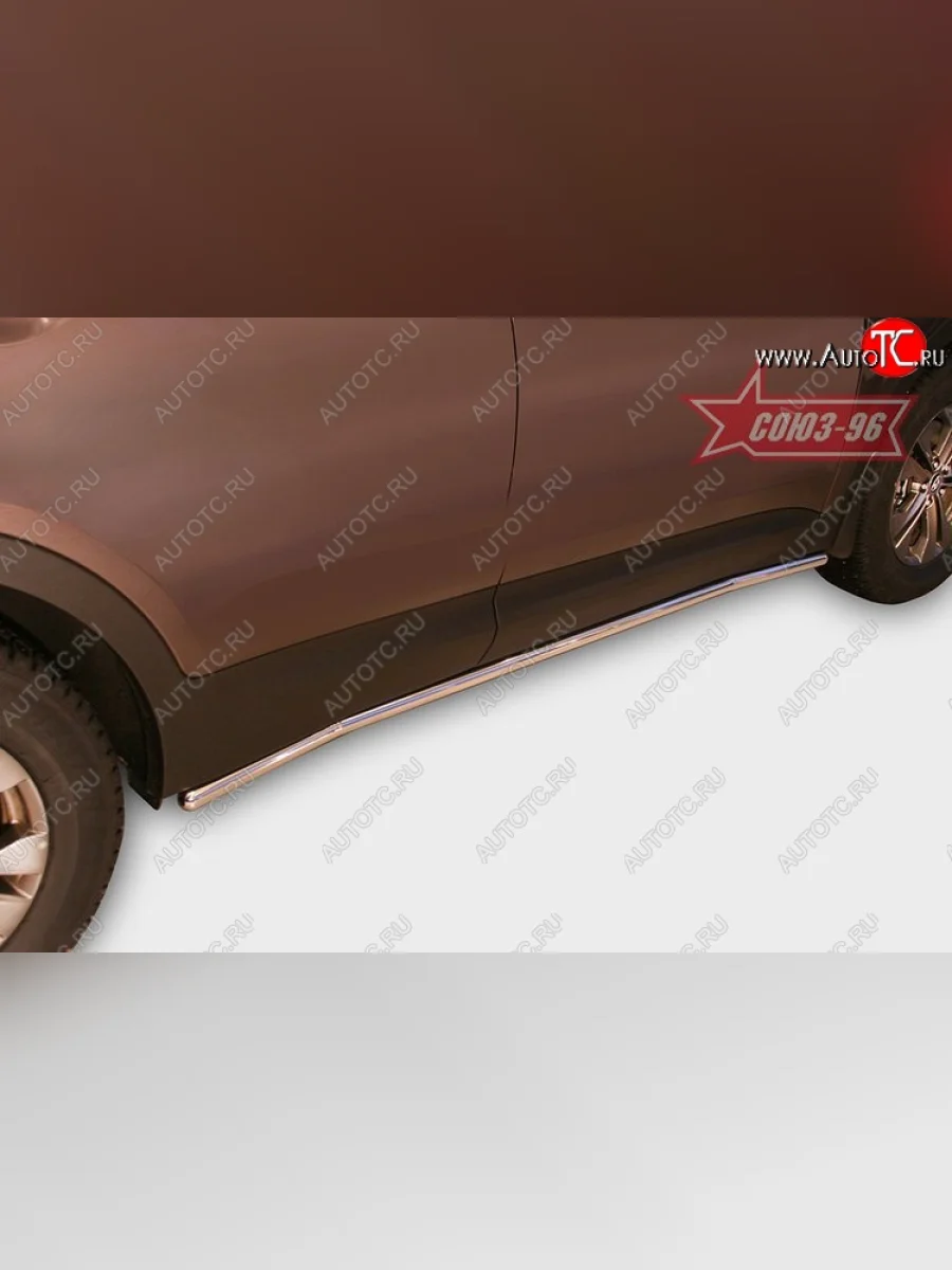 Защита порогов Souz-96 (d42) Hyundai Santa Fe DM дорестайлинг (2012-2016)  в Самаре Самарской области
