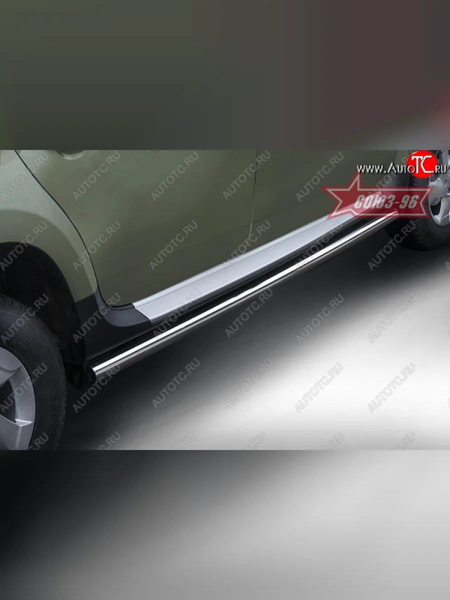 Защита порогов Souz-96 (d60) Renault Duster HS рестайлинг (2015-2021)  в Самаре Самарской области