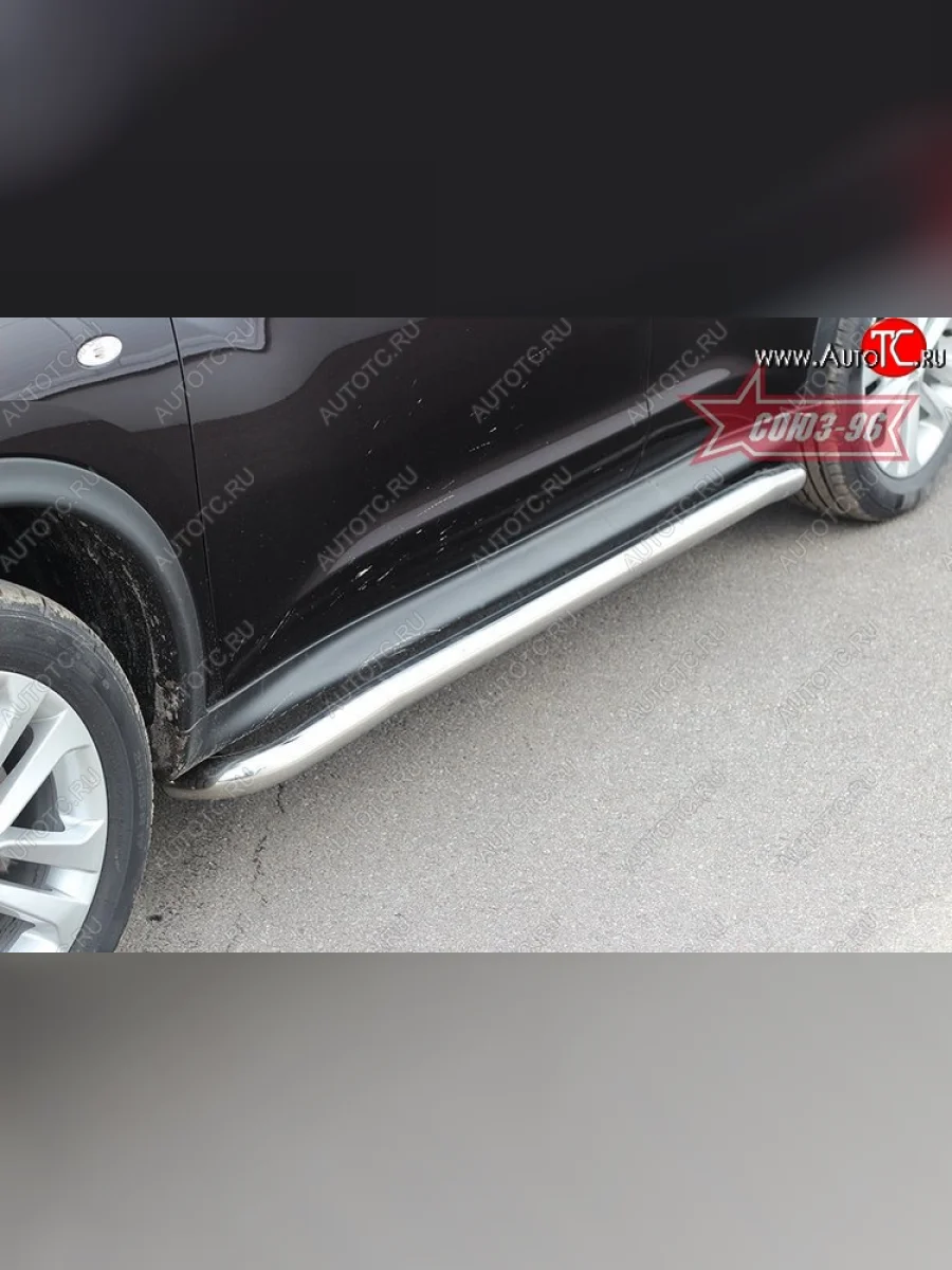 Защита порогов 4х4 Souz-96 (d60) Nissan Juke 1 YF15 дорестайлинг (2010-2014)  с доставкой в г. Керчь