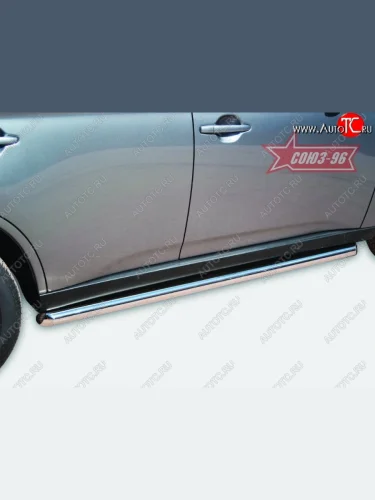 Защита порогов Souz-96 (d60) Mitsubishi Outlander GF дорестайлинг (2012-2014)