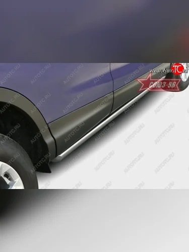 Защита порогов из овальной трубы Souz-96 (d75х42) Nissan Qashqai  2 (2013-2019) J11 дорестайлинг