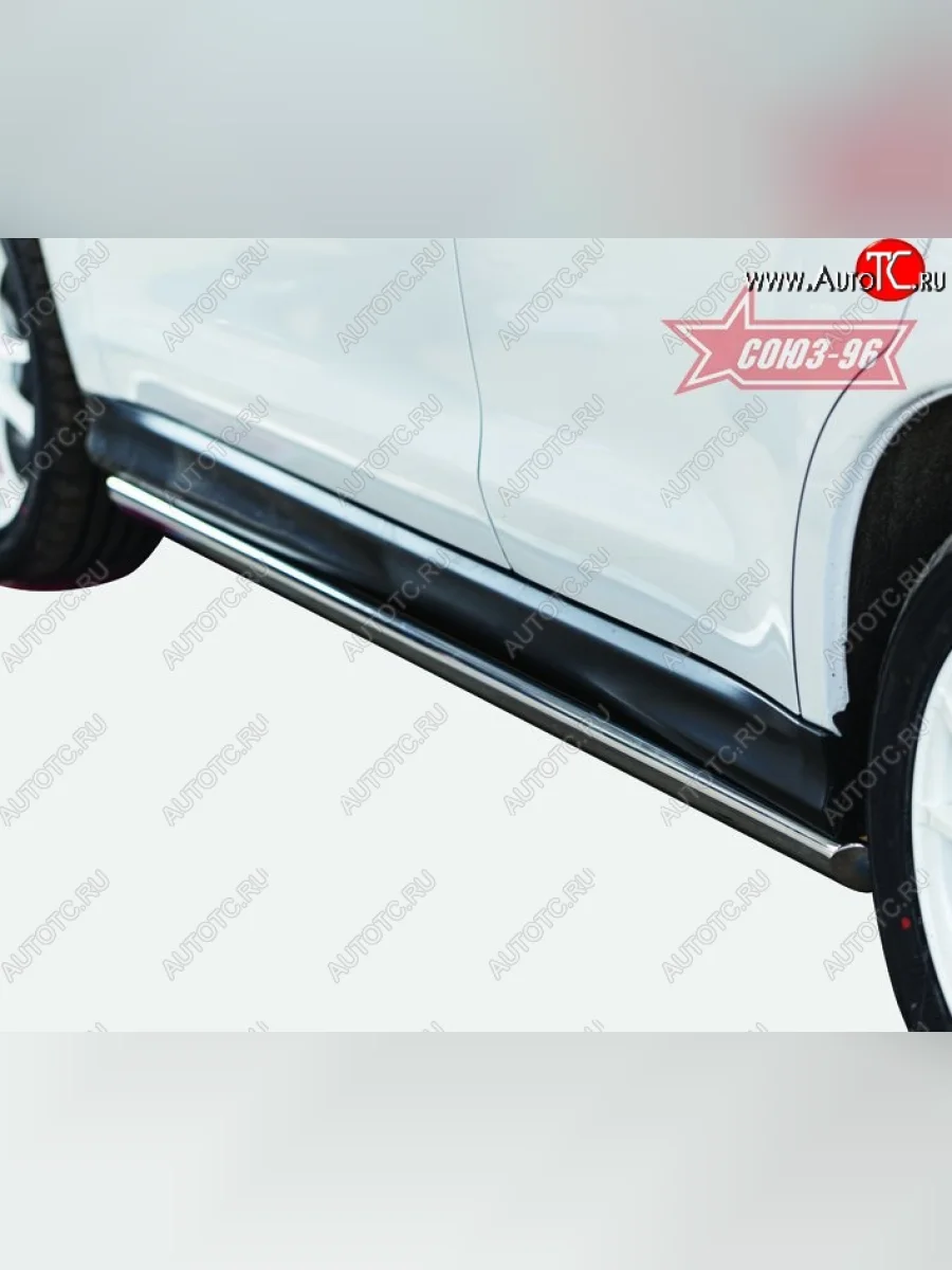 Защита порогов из овальной трубы Souz-96 (d75х42) Mitsubishi ASX 1-ый рестайлинг (2013-2016)  в Самаре Самарской области