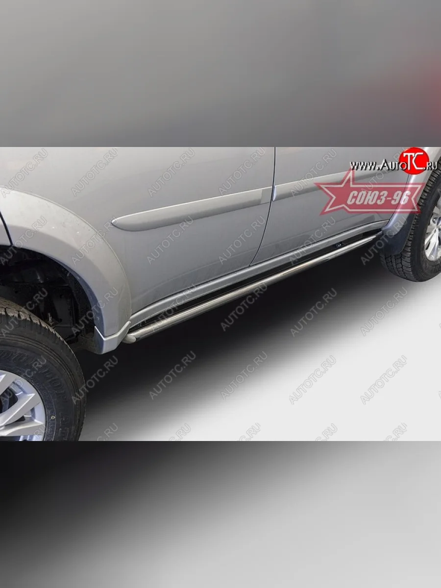 Защита порогов из овальной трубы Souz-96 (d75х42) Mitsubishi Pajero Sport QE дорестайлинг (2015-2021)  в Воронеже Воронежской области