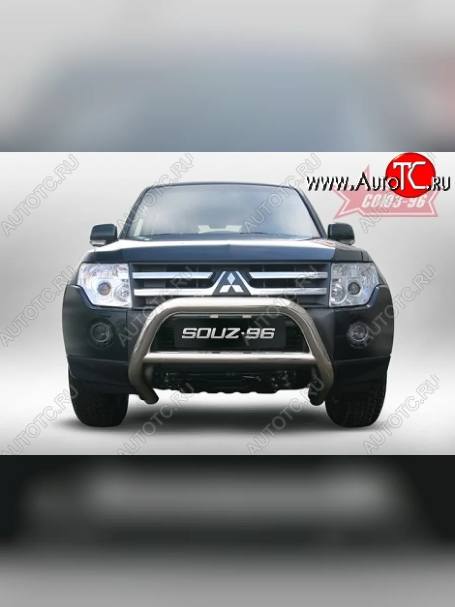 Защита переднего бампера Souz-96 (d76) Mitsubishi Pajero 4 V90 дорестайлинг (2006-2011)  в Керчи Республика Крым