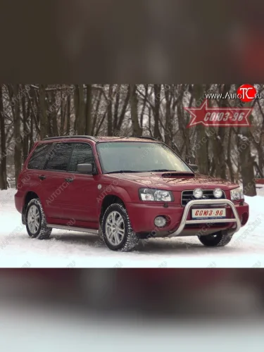 Защита переднего бампера Souz-96 (d60) Subaru Forester  SG (2002-2005) дорестайлинг