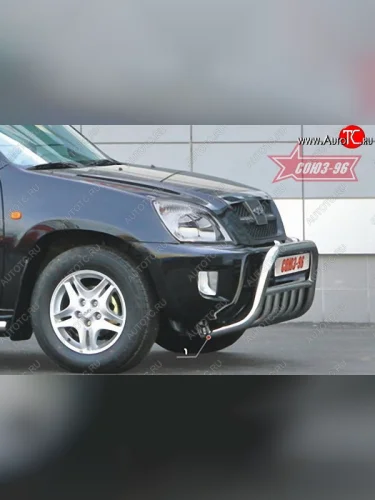 Защита переднего бампера с нижней защитой Souz-96 (d60) Chery Tiggo T11 дорестайлинг (2005-2013)