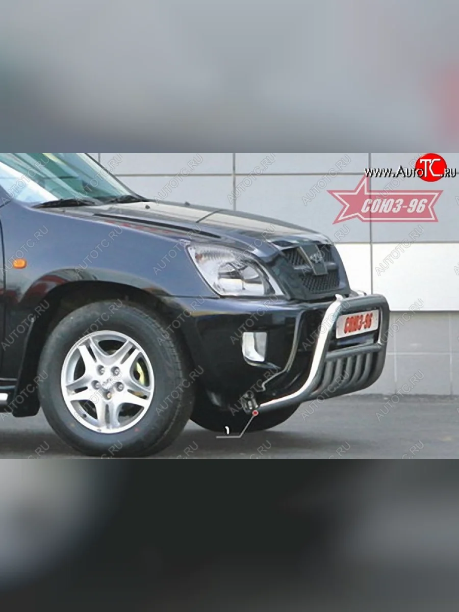 Защита переднего бампера с нижней защитой Souz-96 (d60) Chery Tiggo T11 дорестайлинг (2005-2013)  в Керчи Республика Крым