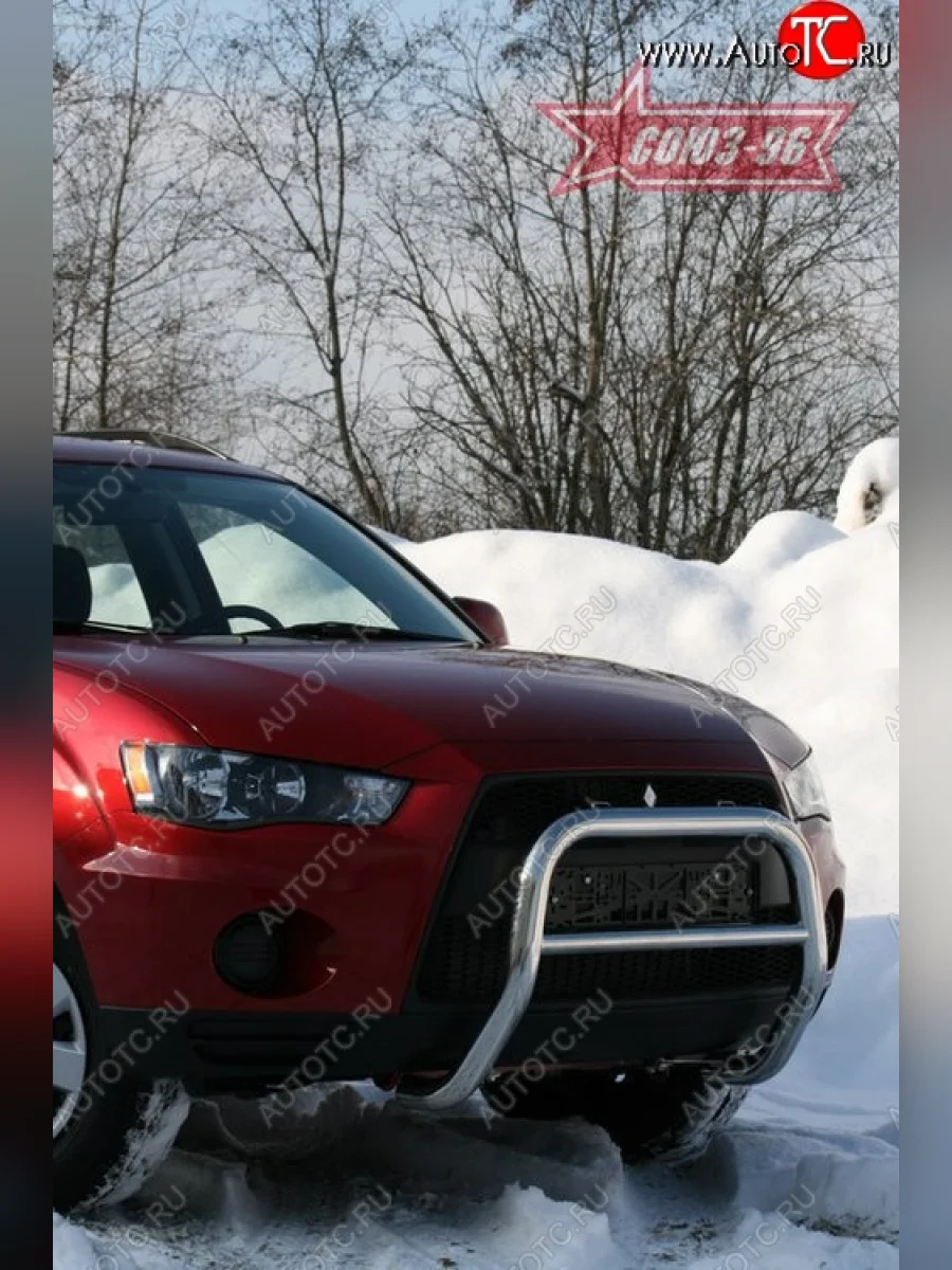 Защита переднего бампера Souz-96 (d60) Mitsubishi Outlander XL (CW)  рестайлинг (2010-2013)  в Керчи Республика Крым