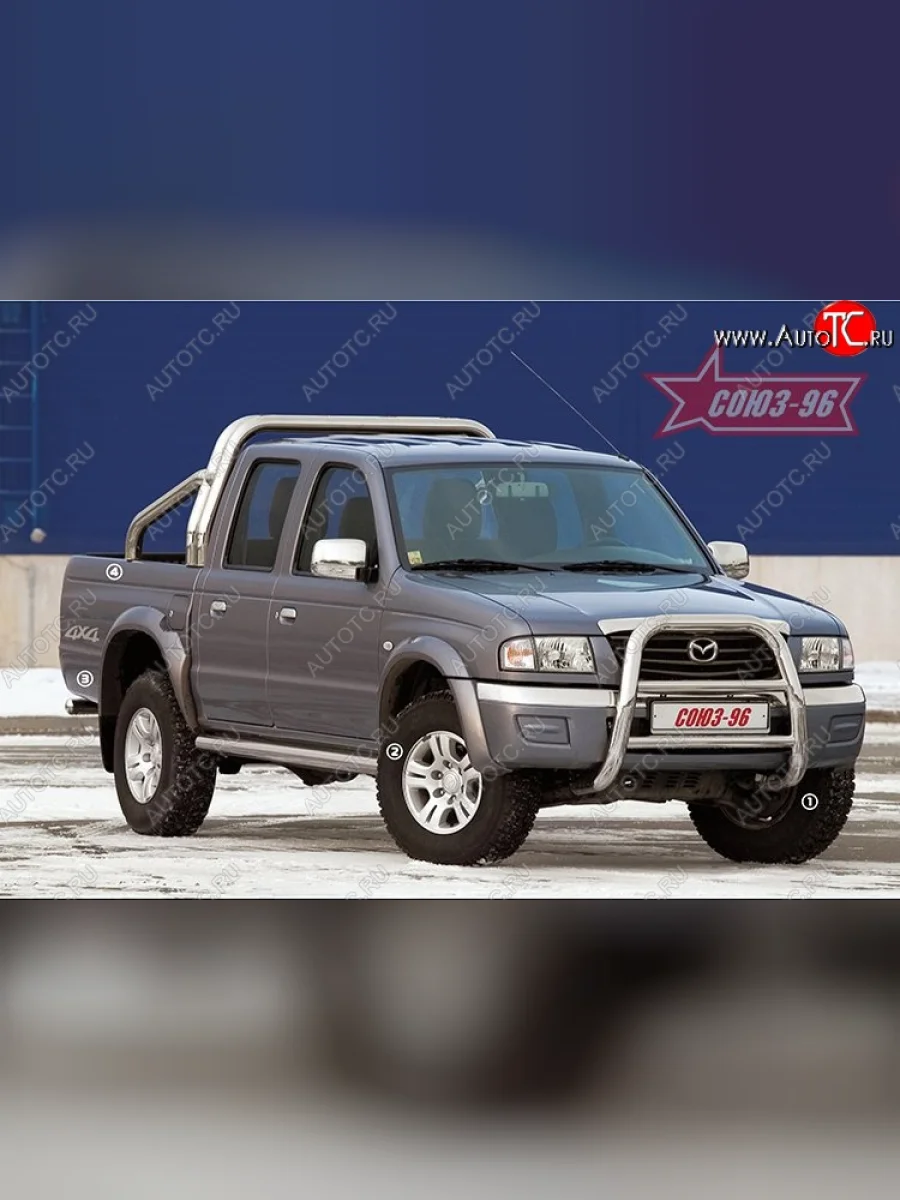 Защита переднего бампера Souz-96 (d76) Ford Ranger дорестайлинг (2006-2009)  в Воронеже Воронежской области