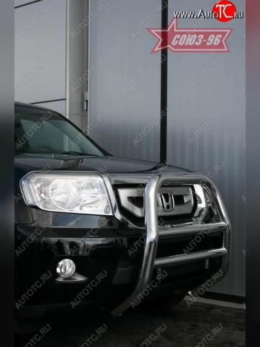 Защита переднего бампера Souz-96 (d76) Honda Pilot  YF4 (2008-2015) дорестайлинг, рестайлинг