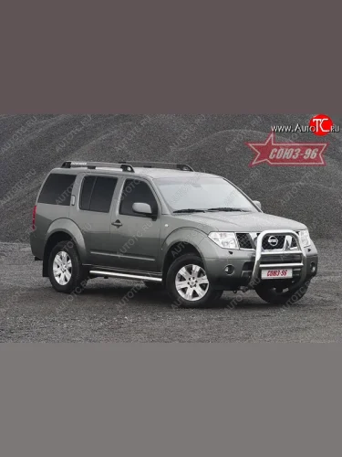 Защита переднего бампера Souz-96 (d76) Nissan Pathfinder  R51 (2004-2007) дорестайлинг