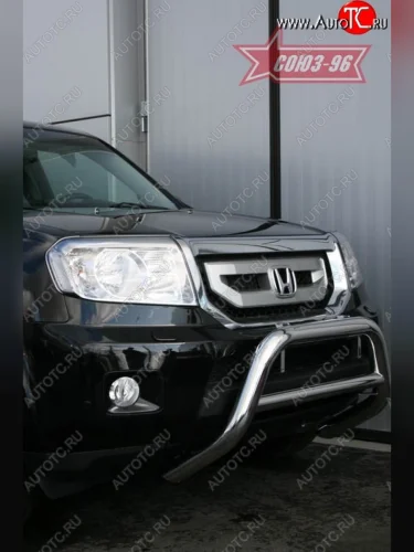 Защита переднего бампера Souz-96 (d76) Honda Pilot  YF4 (2008-2015) дорестайлинг, рестайлинг