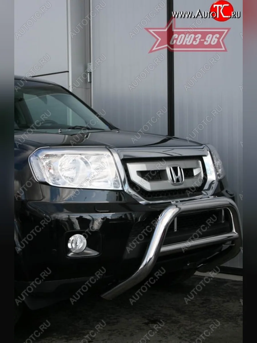 Защита переднего бампера Souz-96 (d76) Honda Pilot YF4 дорестайлинг (2008-2011)  в Перми Пермском крае