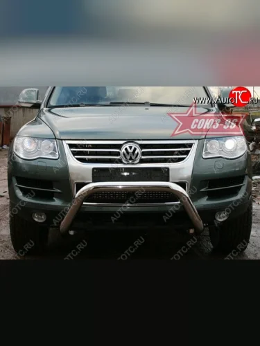 Защита переднего бампера Souz-96 (d76) Volkswagen Touareg  1 GP (2006-2010) рестайлинг