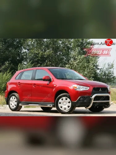 Защита переднего бампера Souz-96 (d76) Mitsubishi ASX дорестайлинг (2010-2012)