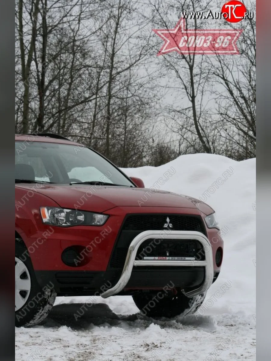 Защита переднего бампера Souz-96 (d76) Mitsubishi Outlander XL (CW)  рестайлинг (2010-2013)  в Керчи Республика Крым