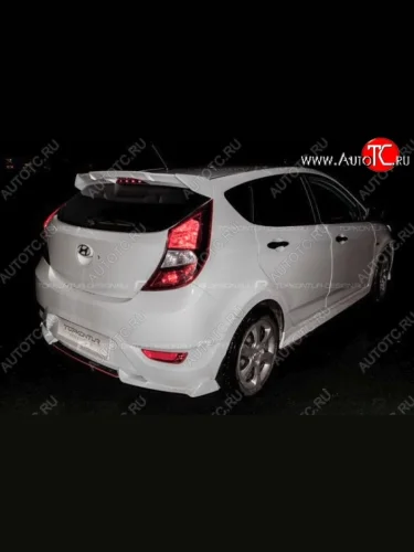 Накладка на задний бампер (хетчбек) Topkontur Hyundai Solaris  RBr (2010-2014) седан дорестайлинг