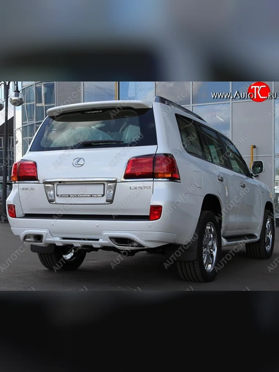 Накладка на задний бампер GOLDMAN EXCLUSIVE Lexus LX570 J200 1-ый рестайлинг (2012-2015) (Неокрашенная)  с доставкой в г. Керчь