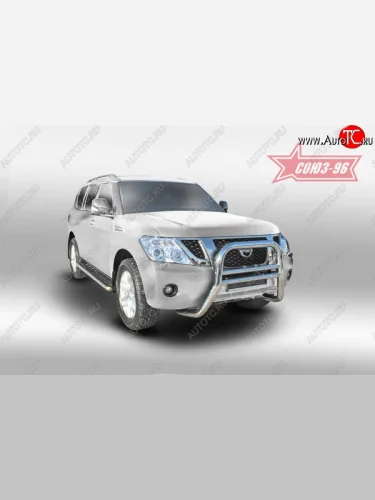 Защита переднего бампера Souz-96 (d76) Nissan Patrol 6 Y62 дорестайлинг (2010-2014)