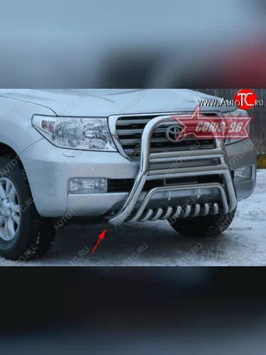 Защита переднего бампера Souz-96 (d76) Toyota Land Cruiser  200 (2007-2012) дорестайлинг