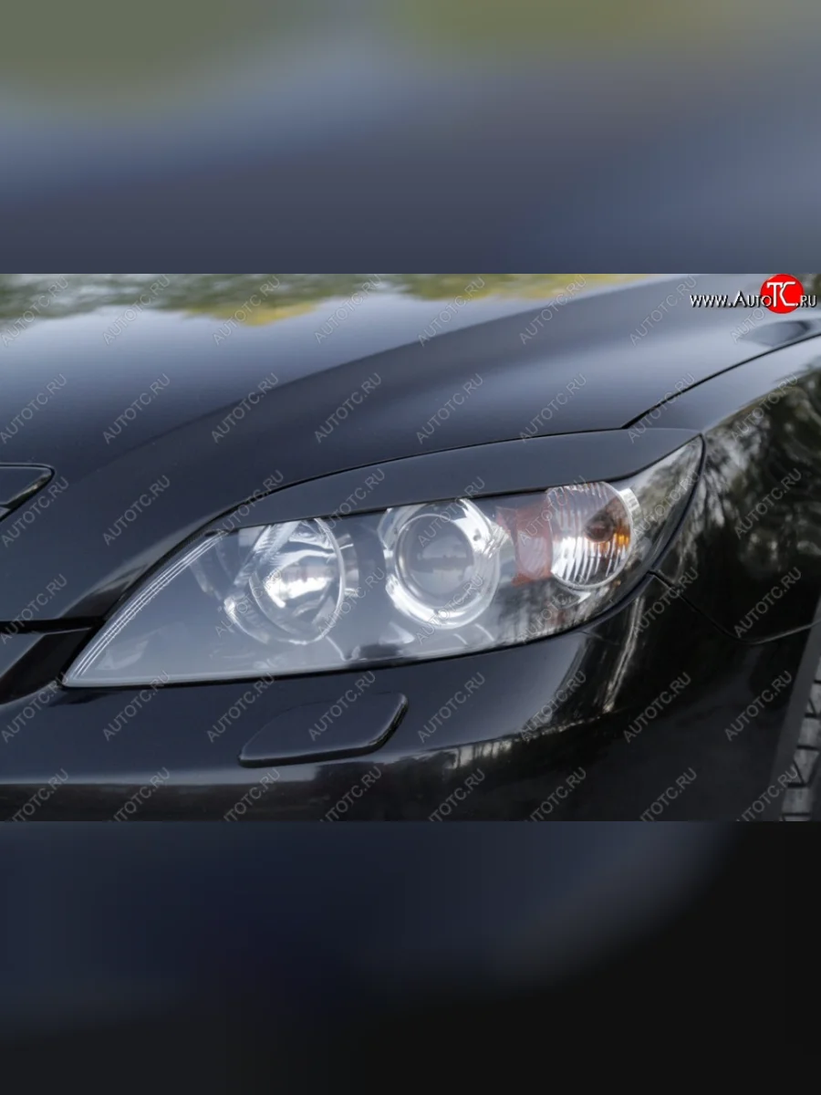 Реснички на фары SHORT STYLE Mazda 3/Axela BK дорестайлинг, хэтчбэк (2003-2006) (Неокрашенные)  в Керчи Республика Крым