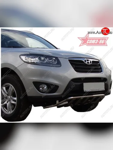 Защита переднего бампера с профилем Souz-96 (d42) Hyundai Santa Fe  CM (2009-2012) рестайлинг