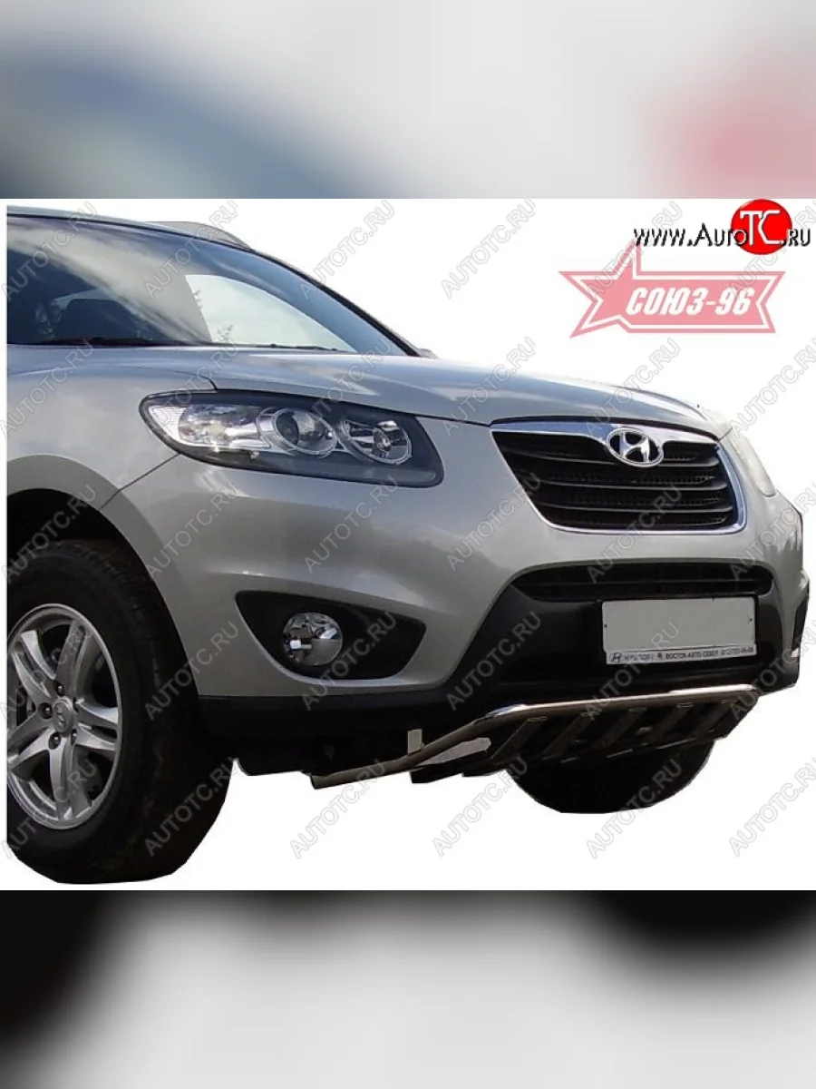 Защита переднего бампера с профилем Souz-96 (d42)  Hyundai Santa Fe (2009-2012) CM  в Керчи Республика Крым