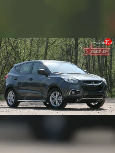 Защита переднего бампера с профилем Souz-96 (d42) Hyundai IX35  LM (2009-2018) дорестайлинг, рестайлинг
