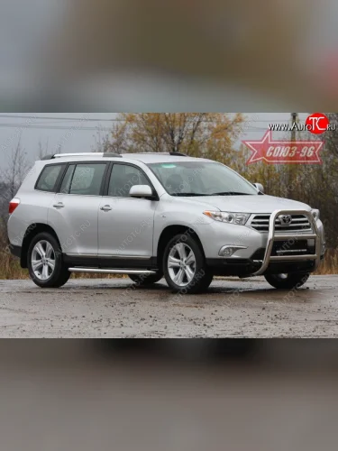 Защита переднего бампера Souz-96 (d76) Toyota Highlander  XU40 (2010-2013) рестайлинг