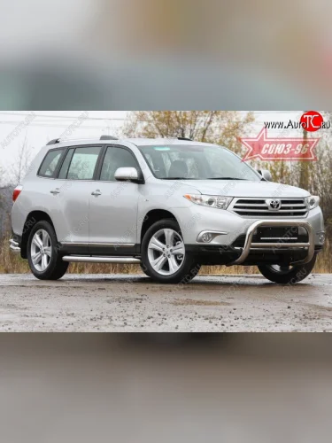 Защита переднего бампера Souz-96 (d76) Toyota Highlander  XU40 (2010-2013) рестайлинг