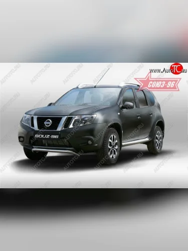 Защита переднего бампера Souz-96 (d60) Nissan Terrano  D10 (2013-2022) дорестайлинг, рестайлинг