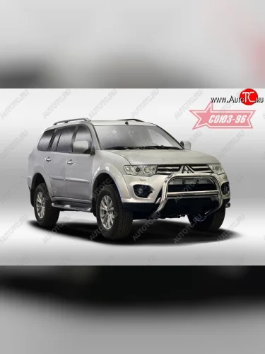 Защита переднего бампера Souz-96 (d76) Mitsubishi Pajero Sport  QE (2015-2021) дорестайлинг